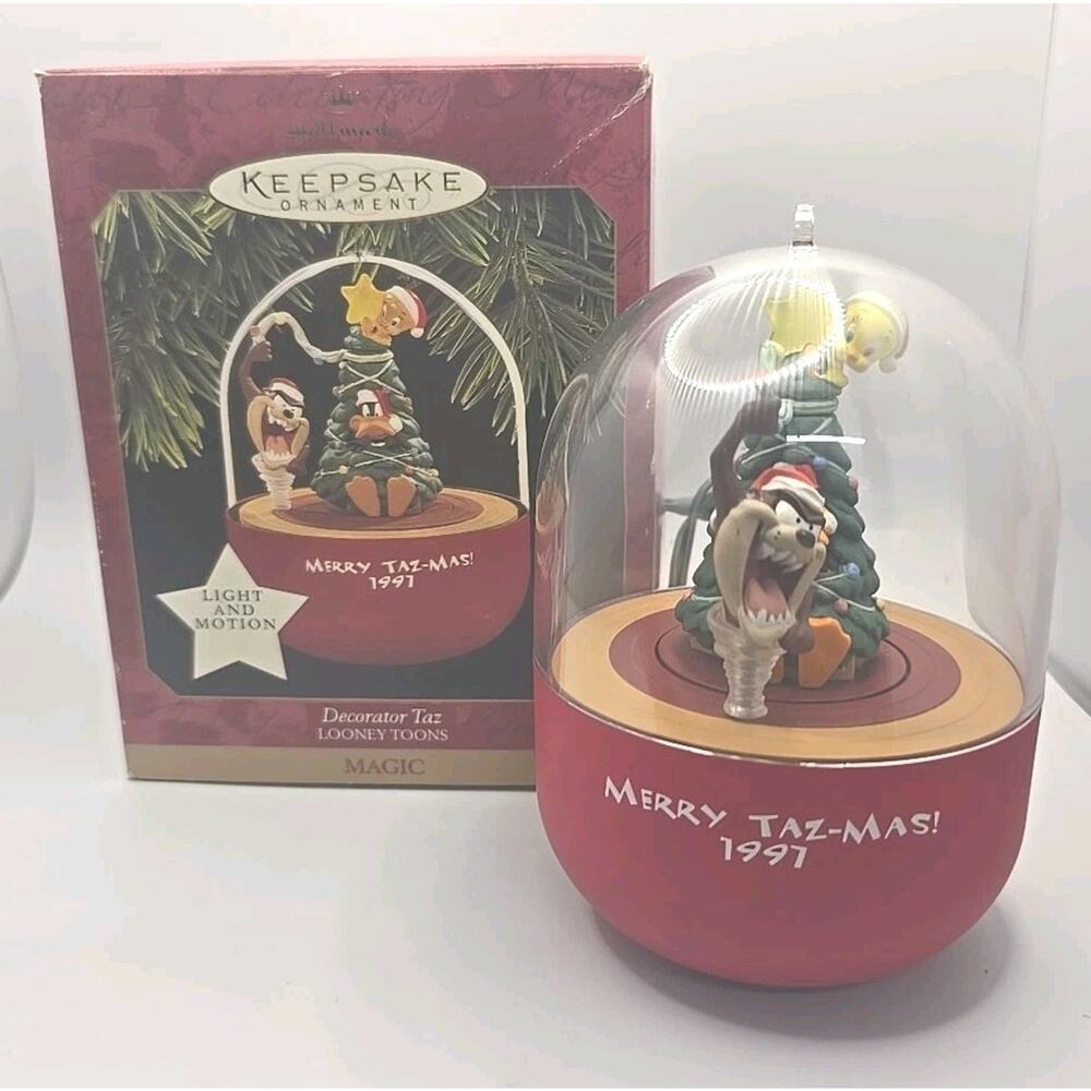1989 Hallmark Keepsake Ornament Decorator Taz Looney Toons Magic Works U63